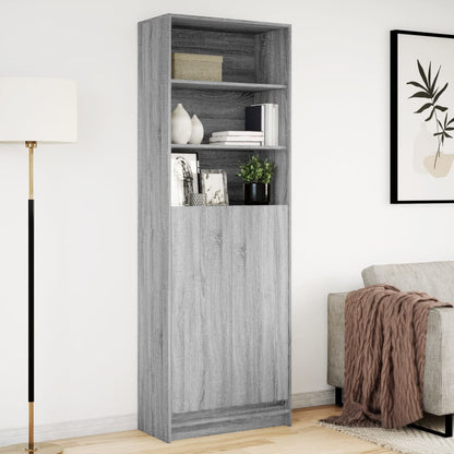 Skříň Highboard S Led Šedá Sonoma 69 X 32,5 X 200 Cm Kompozit