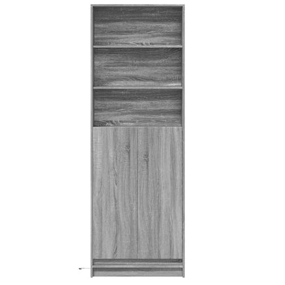 Skříň Highboard S Led Šedá Sonoma 69 X 32,5 X 200 Cm Kompozit