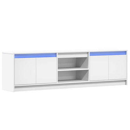 Tv Skříňka S Led Bílá 180 X 34 X 50 Cm Kompozitní Dřevo