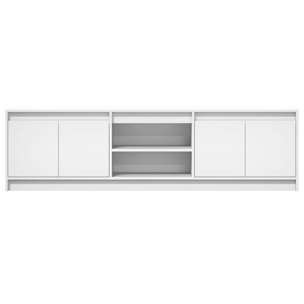 Tv Skříňka S Led Bílá 180 X 34 X 50 Cm Kompozitní Dřevo