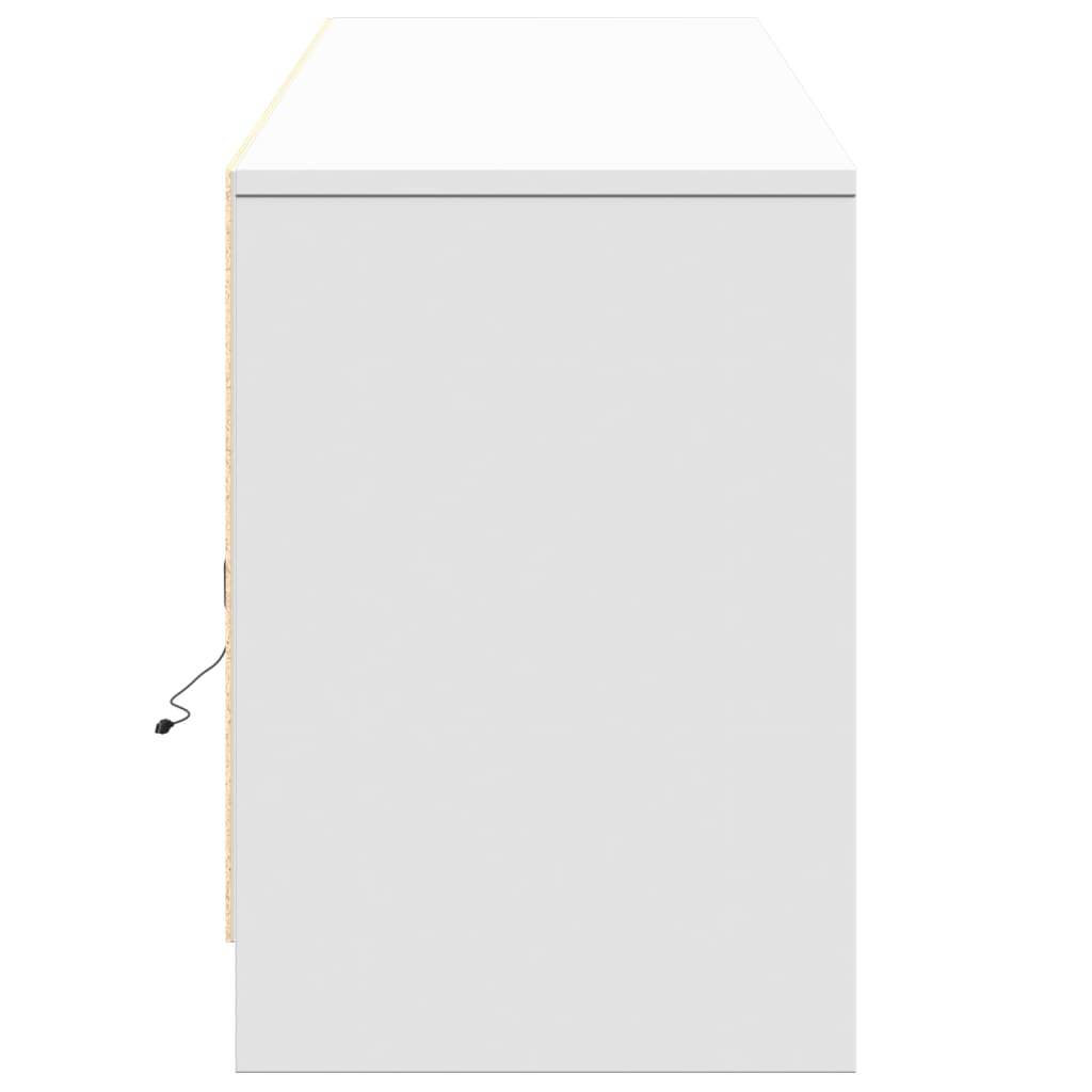 Tv Skříňka S Led Bílá 180 X 34 X 50 Cm Kompozitní Dřevo