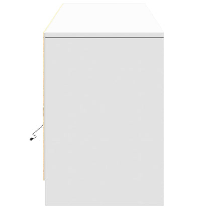 Tv Skříňka S Led Bílá 180 X 34 X 50 Cm Kompozitní Dřevo