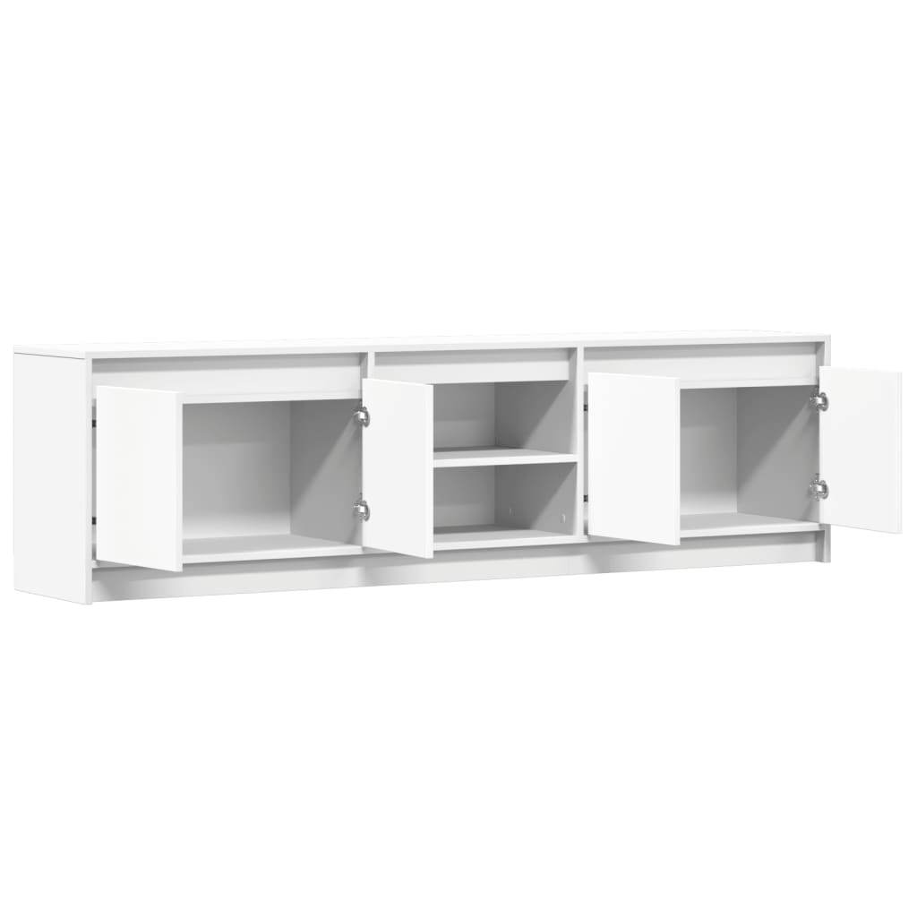 Tv Skříňka S Led Bílá 180 X 34 X 50 Cm Kompozitní Dřevo