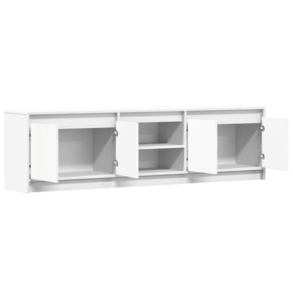 Tv Skříňka S Led Bílá 180 X 34 X 50 Cm Kompozitní Dřevo