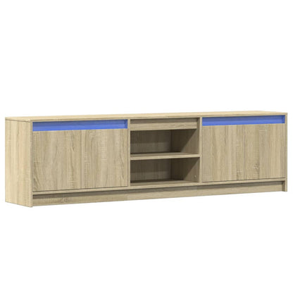 Tv Skříňka S Led Dub Sonoma 180 X 34 X 50 Cm Kompozitní Dřevo