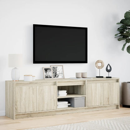 Tv Skříňka S Led Dub Sonoma 180 X 34 X 50 Cm Kompozitní Dřevo