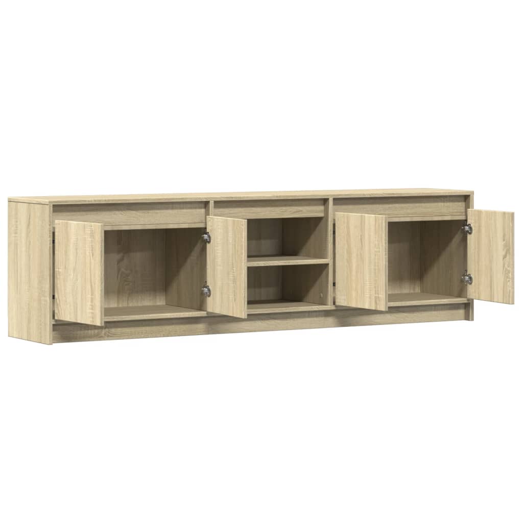 Tv Skříňka S Led Dub Sonoma 180 X 34 X 50 Cm Kompozitní Dřevo