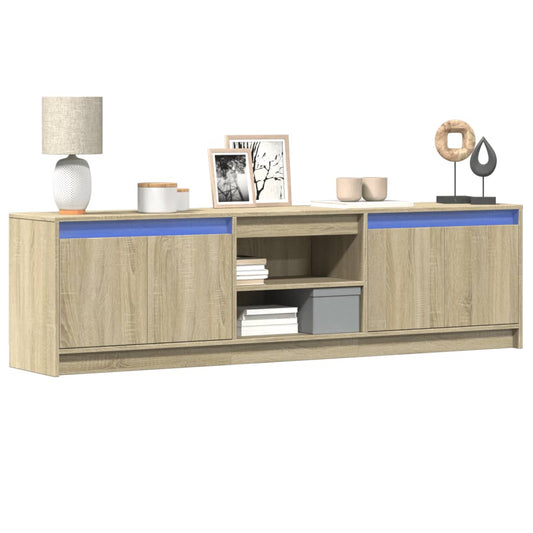 Tv Skříňka S Led Dub Sonoma 180 X 34 X 50 Cm Kompozitní Dřevo