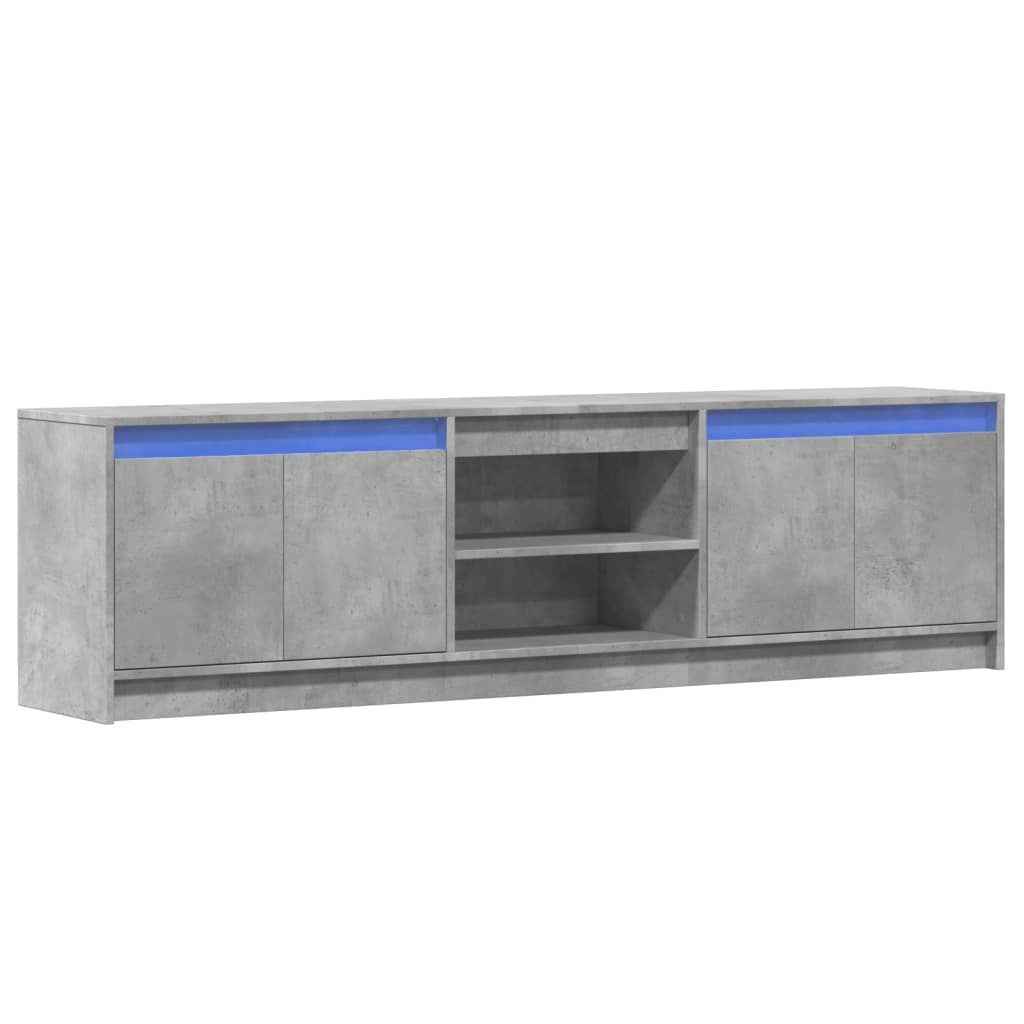 Tv Skříňka S Led Betonově Šedá 180X34X50 Cm Kompozitní Dřevo
