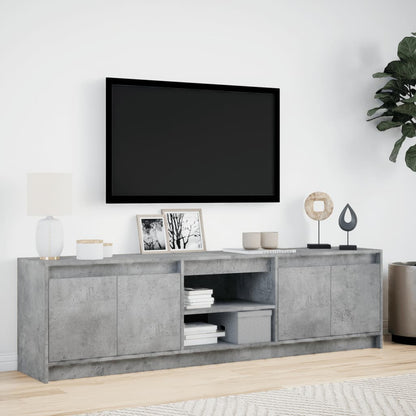 Tv Skříňka S Led Betonově Šedá 180X34X50 Cm Kompozitní Dřevo