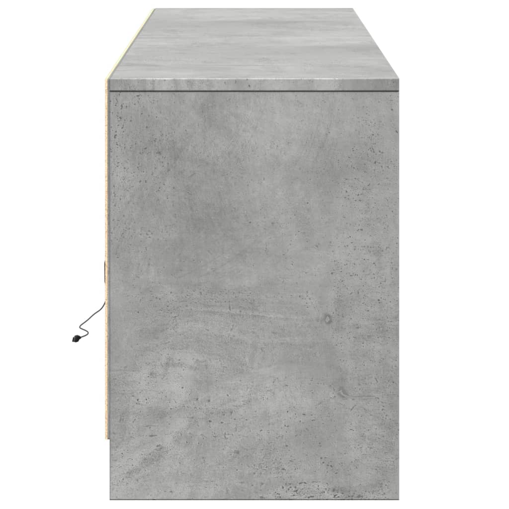 Tv Skříňka S Led Betonově Šedá 180X34X50 Cm Kompozitní Dřevo