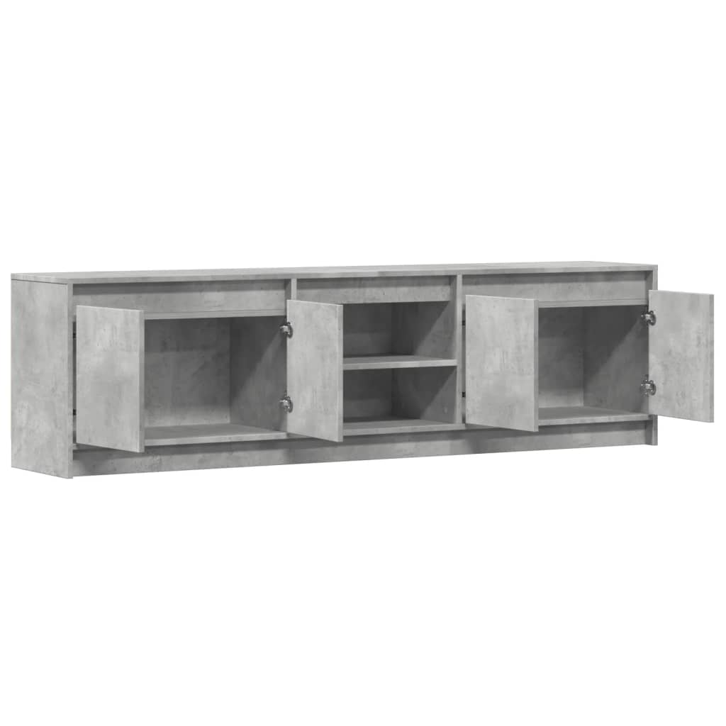 Tv Skříňka S Led Betonově Šedá 180X34X50 Cm Kompozitní Dřevo