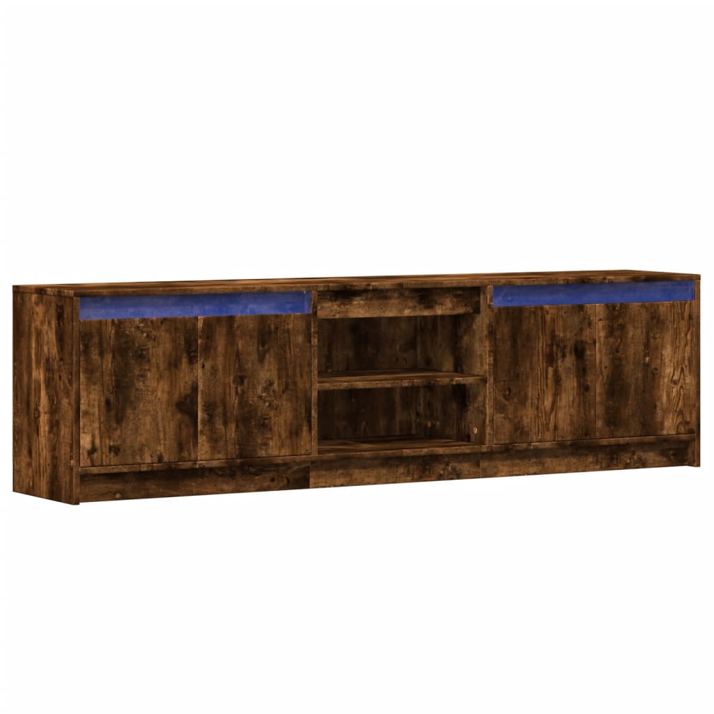 Tv Skříňka S Led Kouřový Dub 180 X 34 X 50 Cm Kompozitní Dřevo