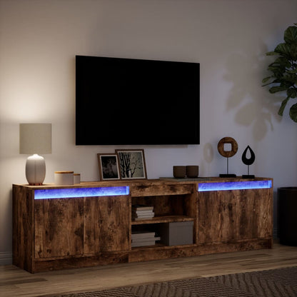 Tv Skříňka S Led Kouřový Dub 180 X 34 X 50 Cm Kompozitní Dřevo
