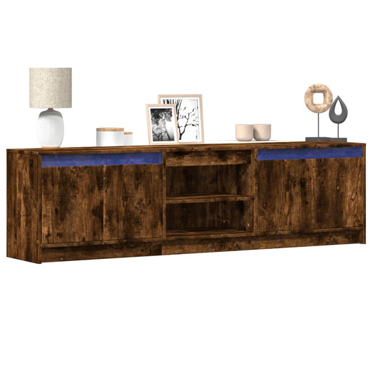 Tv Skříňka S Led Kouřový Dub 180 X 34 X 50 Cm Kompozitní Dřevo