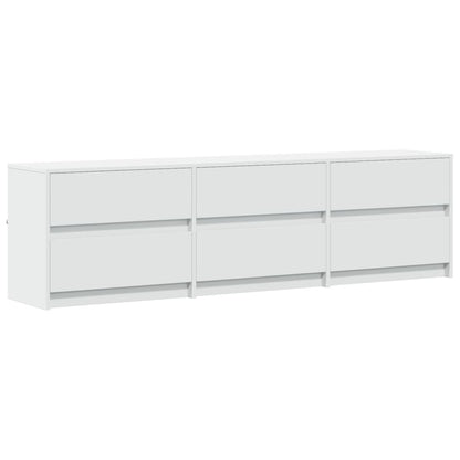 Tv Skříňka S Led Bílá 180 X 34 X 50 Cm Kompozitní Dřevo