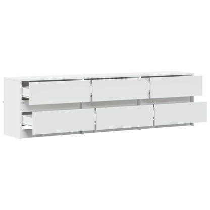 Tv Skříňka S Led Bílá 180 X 34 X 50 Cm Kompozitní Dřevo