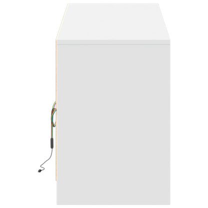 Tv Skříňka S Led Bílá 180 X 34 X 50 Cm Kompozitní Dřevo