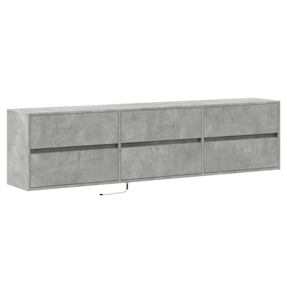 Nástěnná Tv Skříňka S Led Betonově Šedá 180 X 31 X 45 Cm