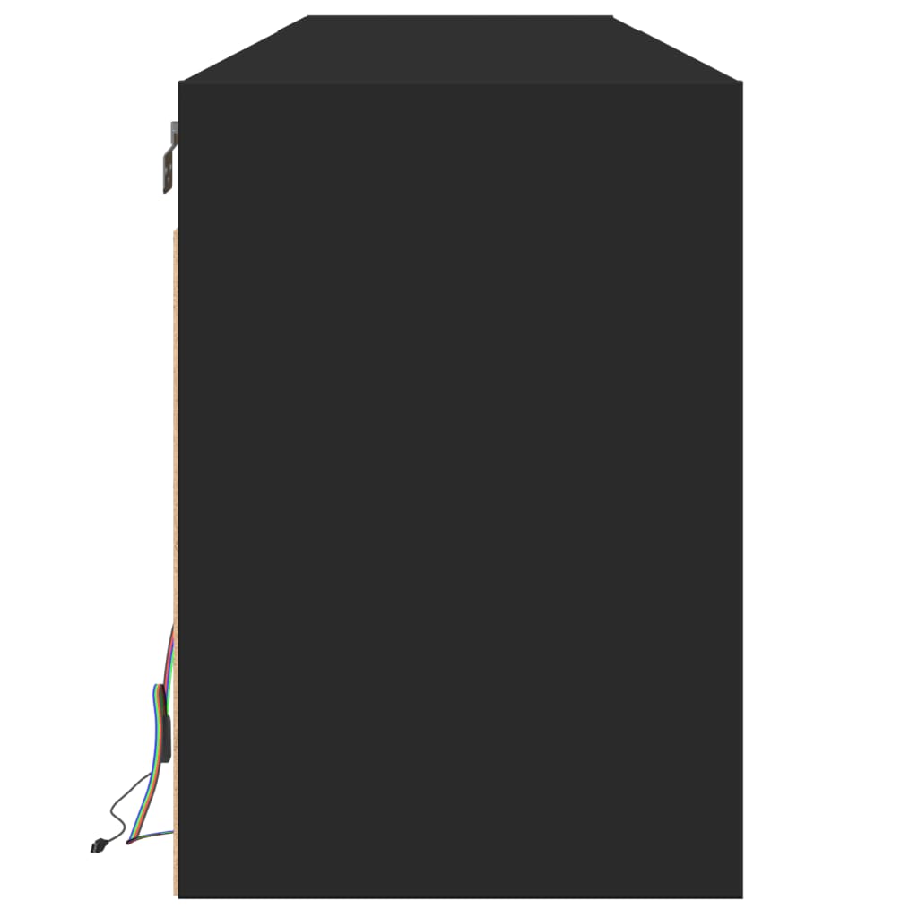 Nástěnná Tv Skříňka S Led Svítidlem Černá 180 X 31 X 45 Cm
