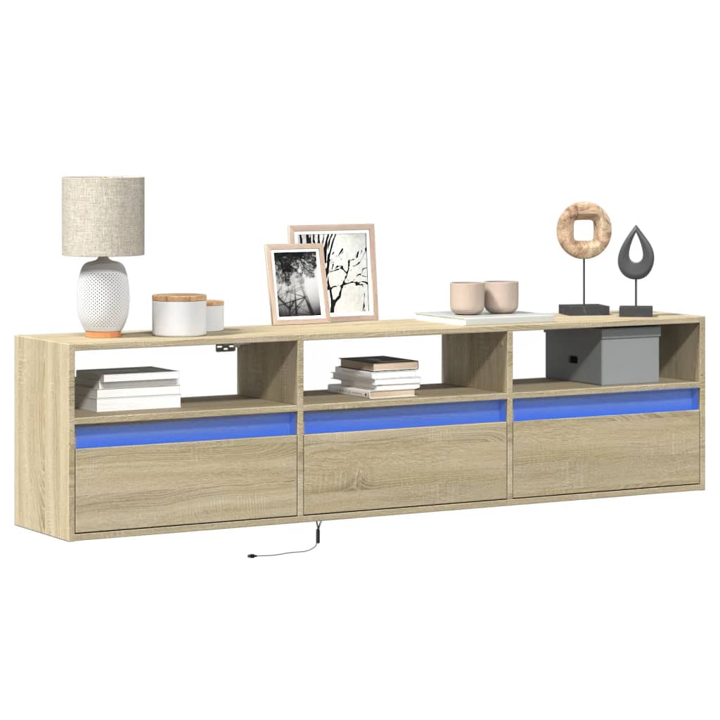 Nástěnná Tv Skříňka S Led Osvětlením 41 X 31 X 45 Cm