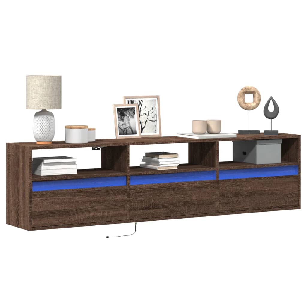 Nástěnná Tv Skříňka S Led Osvětlením 41 X 31 X 45 Cm