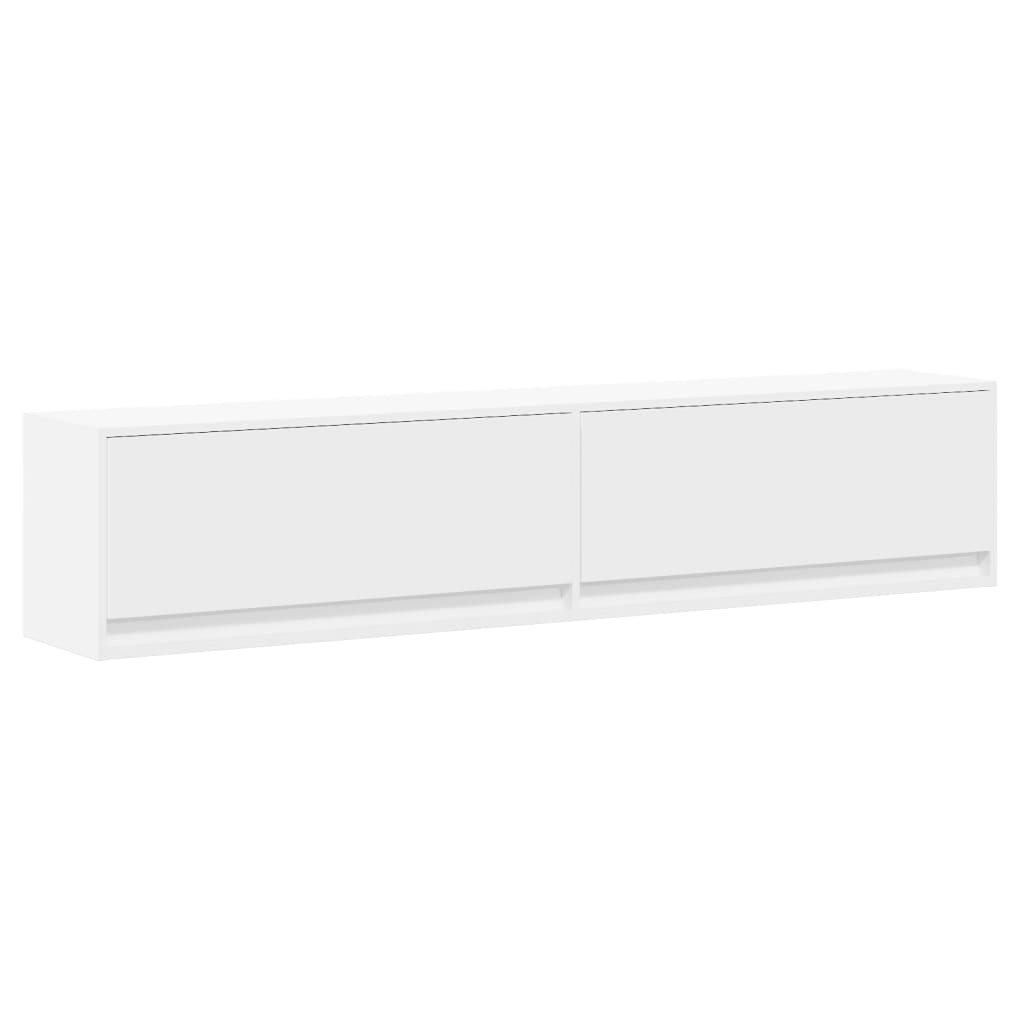 Nástěnná Tv Skříňka S Led Bílá 180 X 31 X 38 Cm