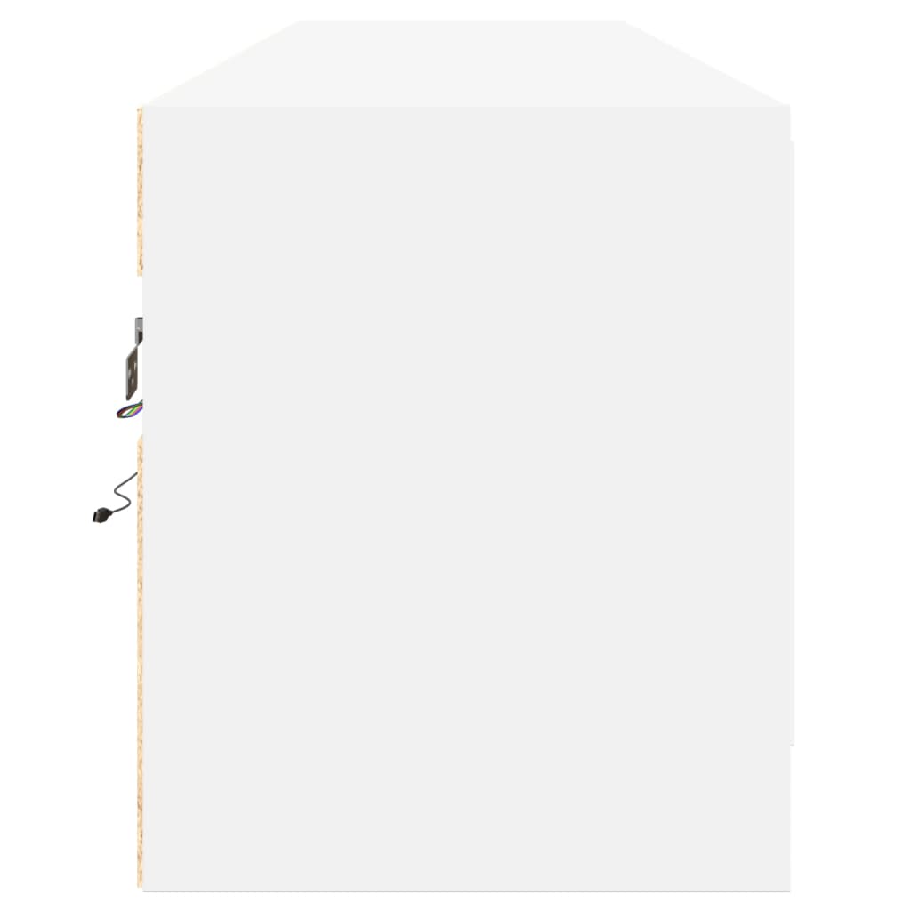 Nástěnná Tv Skříňka S Led Bílá 180 X 31 X 38 Cm