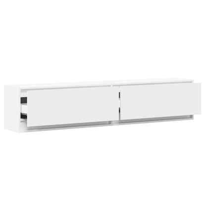Nástěnná Tv Skříňka S Led Bílá 180 X 31 X 38 Cm