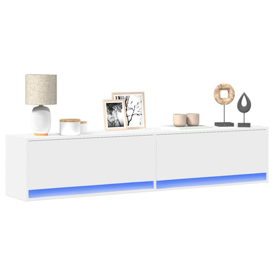 Nástěnná Tv Skříňka S Led Bílá 180 X 31 X 38 Cm