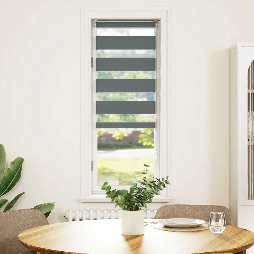 Zebra Roleta Šířka Látky 35,9 Cm Polyester Tmavě Šedá