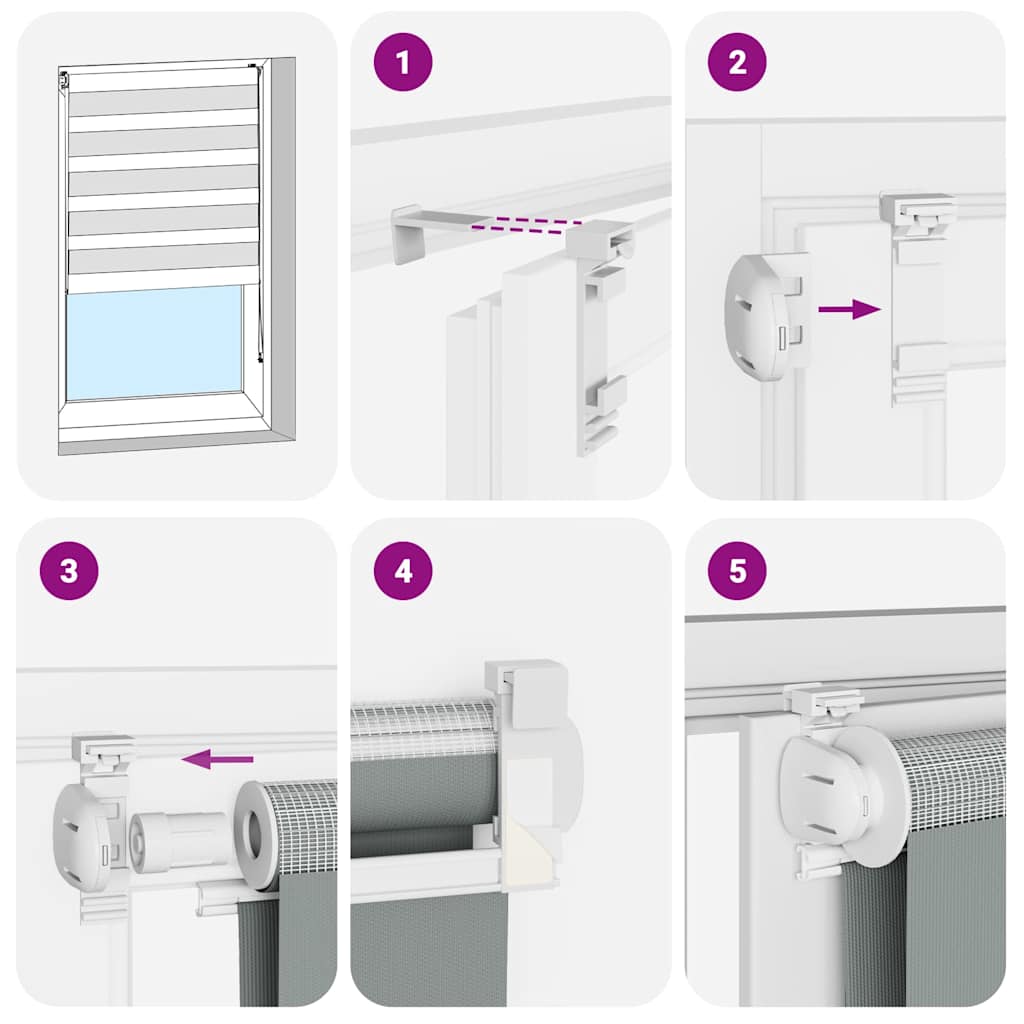 Zebra Roleta Šířka Látky 35,9 Cm Polyester Tmavě Šedá