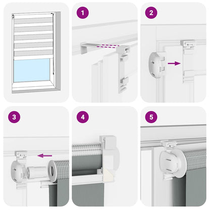 Zebra Roleta Šířka Látky 35,9 Cm Polyester Tmavě Šedá