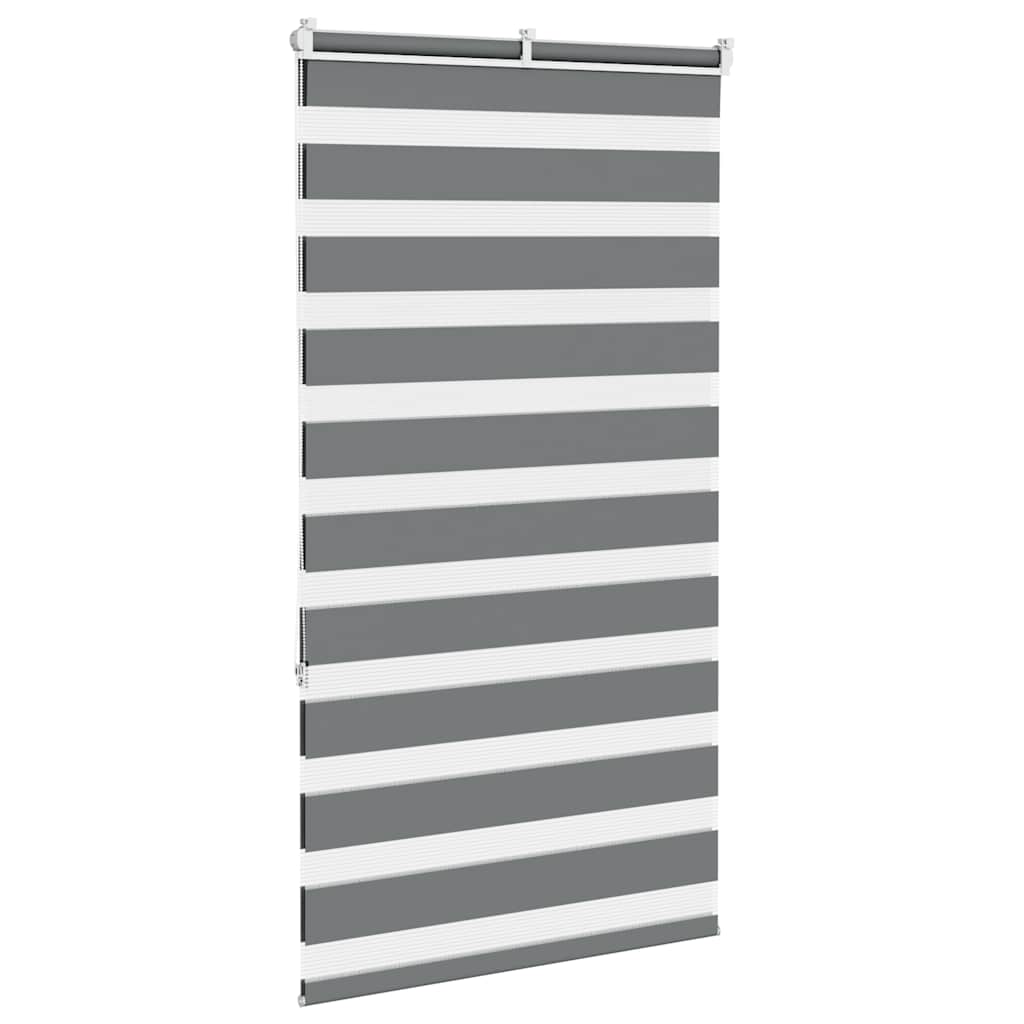 Zebra Roleta Tmavě Šedá 90X150 Cm Šířka Látky 85,9 Cm Polyester
