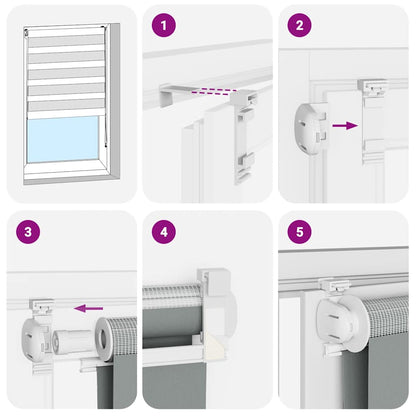 Zebra Roleta Šířka Látky 130,9 Cm Polyester Bílá