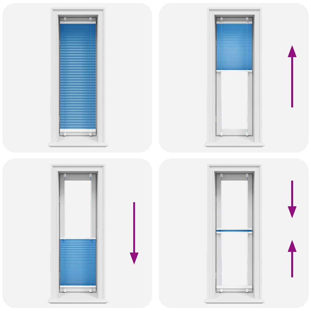 Plisovaná Roleta Šířka Látky 39,4 Cm Polyester Modrá