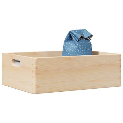 Dřevěná Box S Úchytkami Masivní Borové Dřevo Přírodní