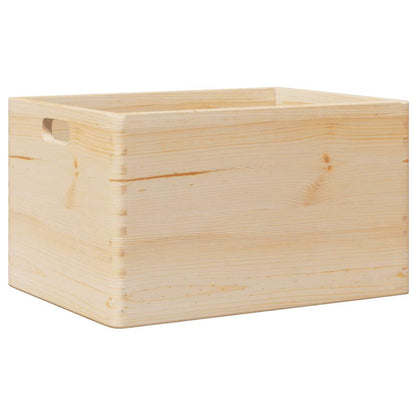 Dřevěná Box S Úchytkami Masivní Borové Dřevo Přírodní