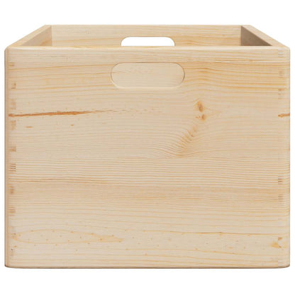 Dřevěná Box S Úchytkami Masivní Borové Dřevo Přírodní
