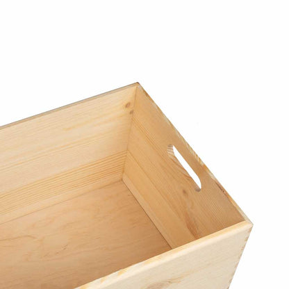Dřevěná Box S Úchytkami Masivní Borové Dřevo Přírodní