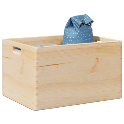 Dřevěná Box S Úchytkami Masivní Borové Dřevo Přírodní