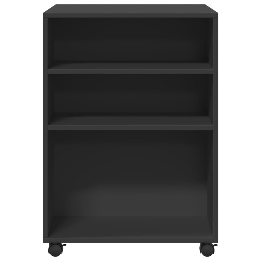 Odkládací Stolek Na Kolečkách Černý 55 X 60 X 78 Cm Kompozit