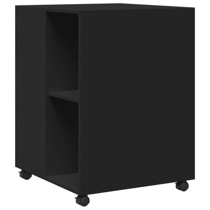 Odkládací Stolek Na Kolečkách Černý 55 X 60 X 78 Cm Kompozit