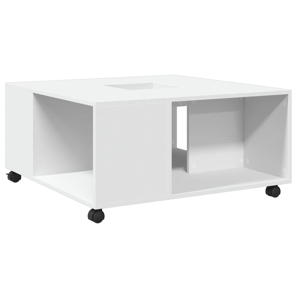Konferenční Stolek Bílý 80 X 80 X 40 Cm Kompozitní Dřevo