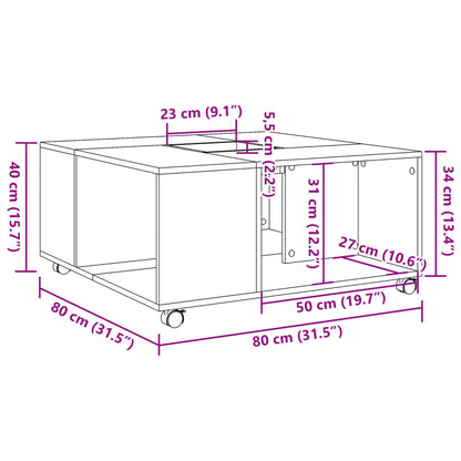 Konferenční Stolek Bílý 80 X 80 X 40 Cm Kompozitní Dřevo
