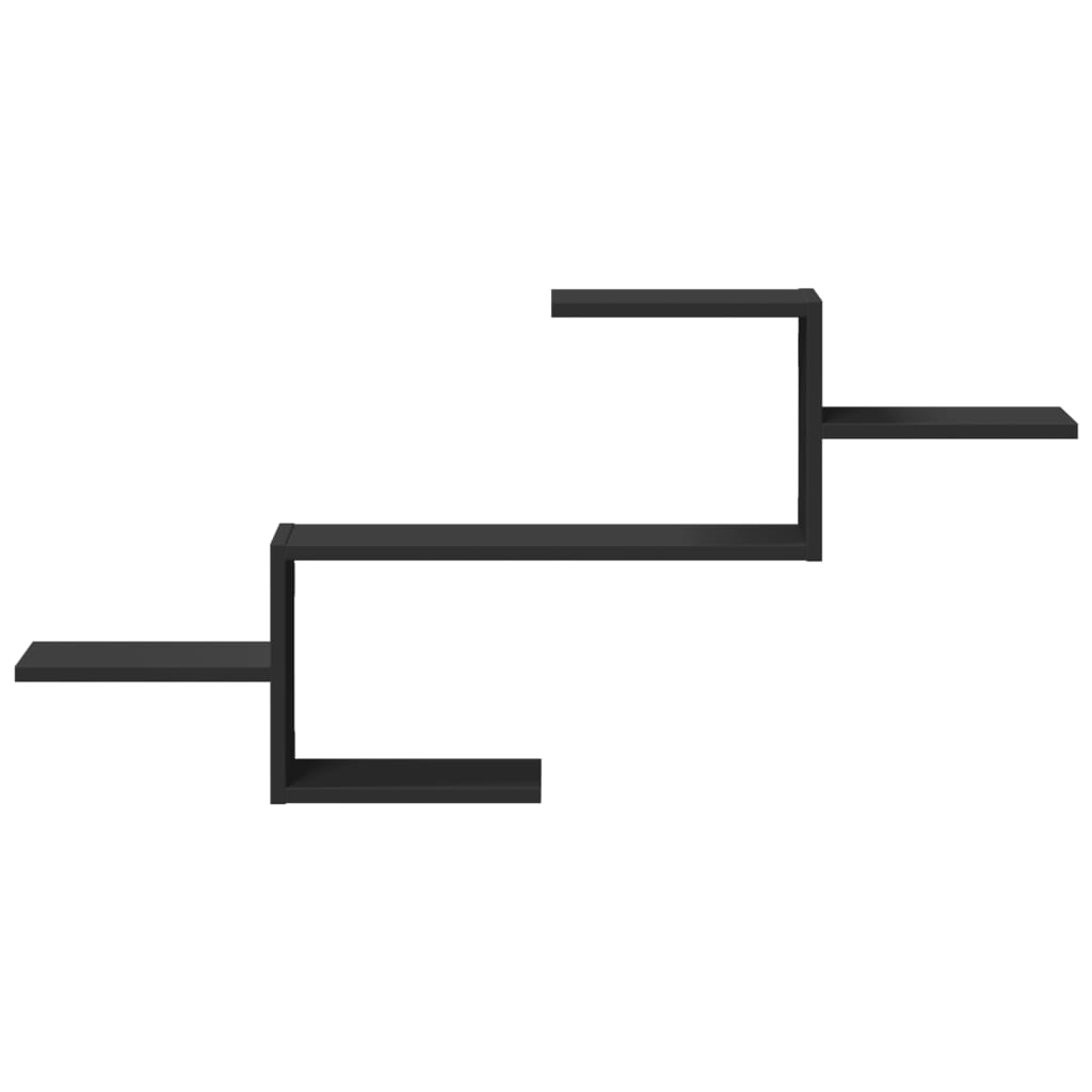 Nástěnná Police Černá 104 X 15 X 49 Cm Kompozitní Dřevo