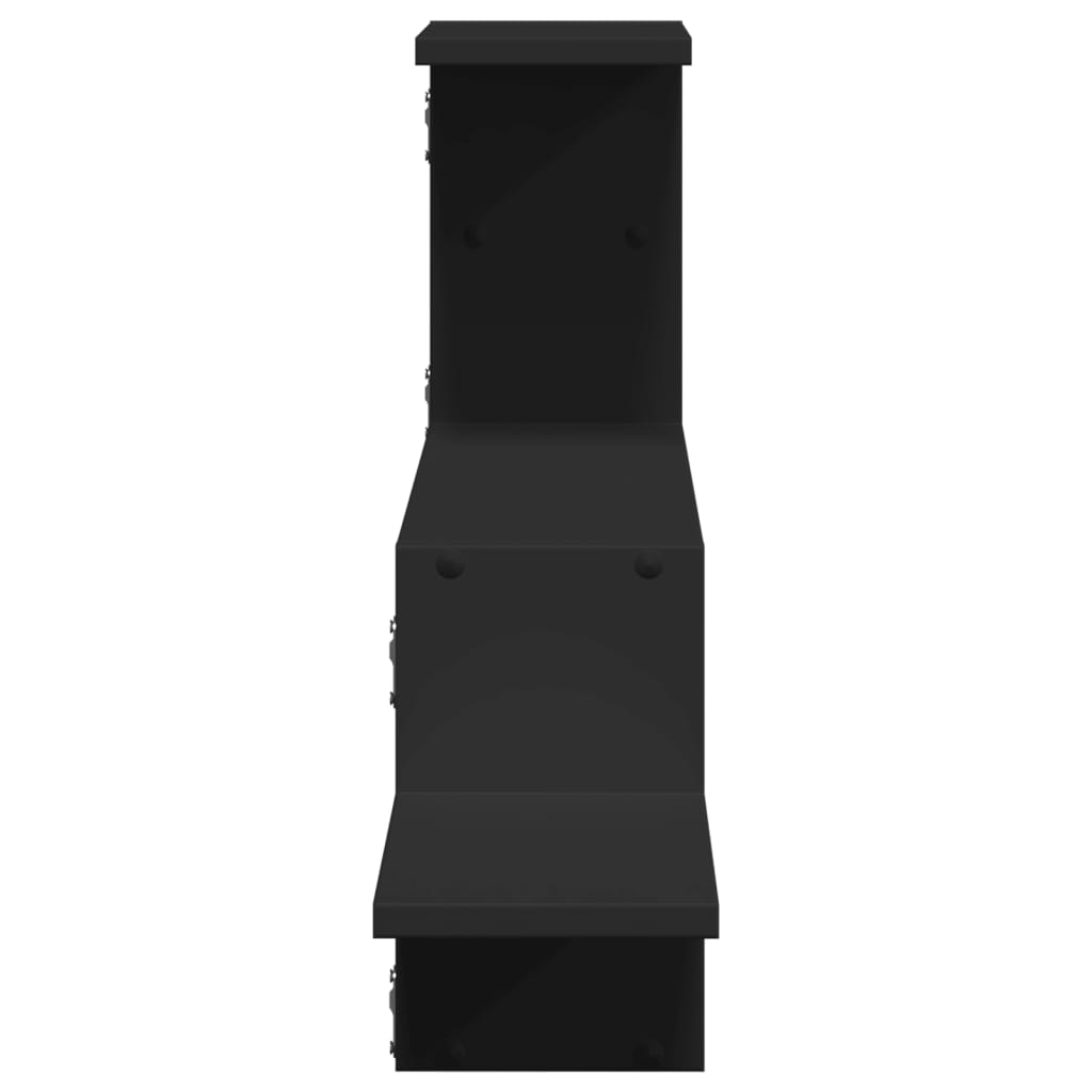 Nástěnná Police Černá 104 X 15 X 49 Cm Kompozitní Dřevo