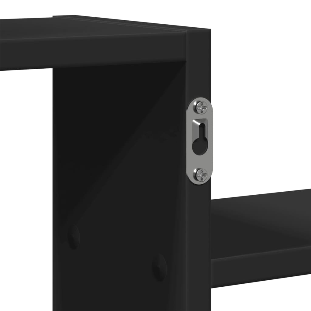 Nástěnná Police Černá 104 X 15 X 49 Cm Kompozitní Dřevo