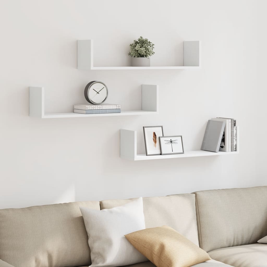 Nástěnné Police 3 Ks Kompozitní Dřevo