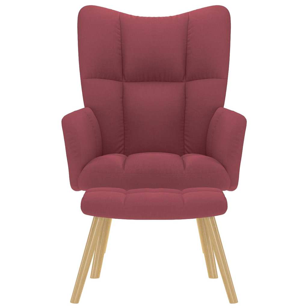 Relaxační Křeslo S Podnožkou Vínové Textil